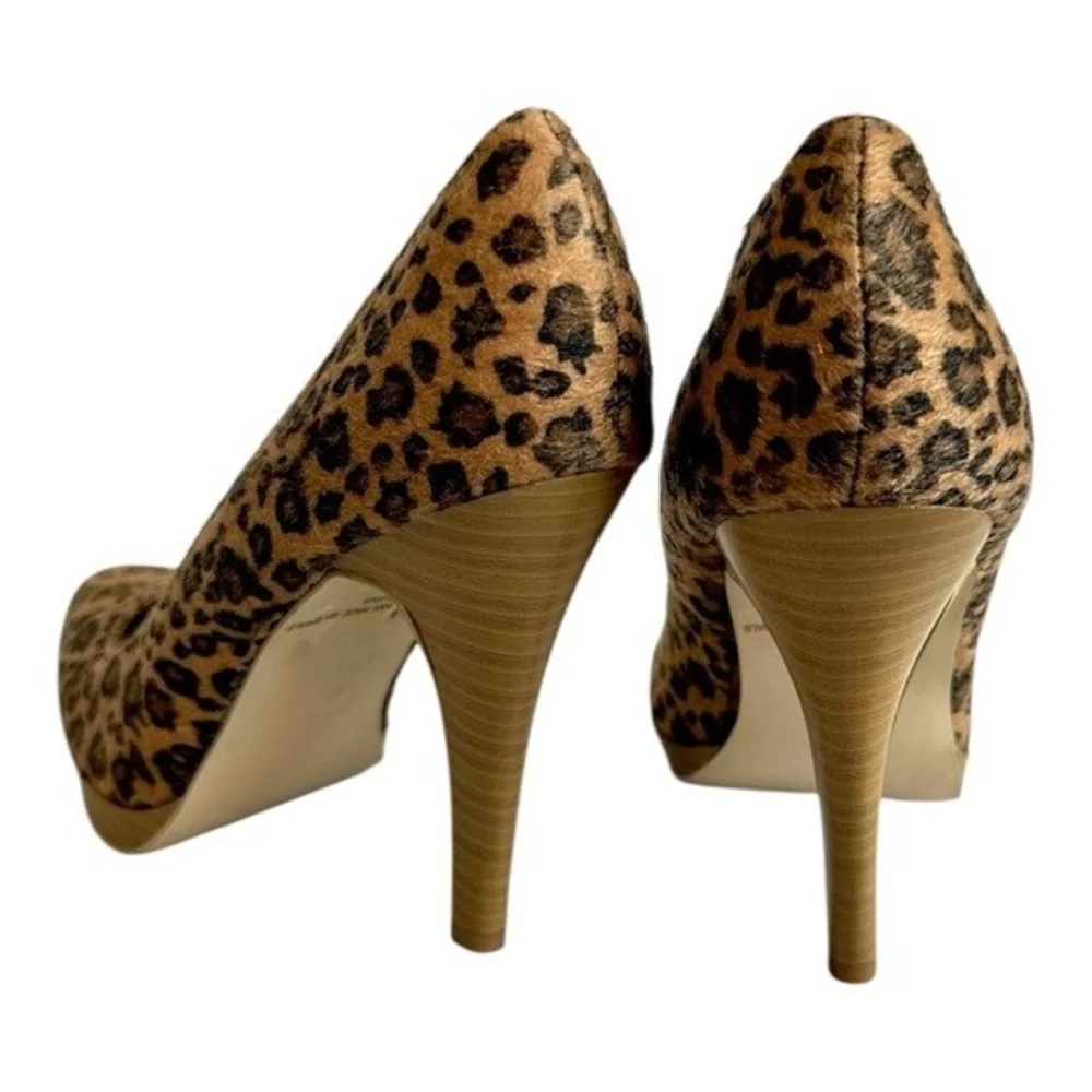 WILD DIVA Leopard Print Brown Black High Heel Pumps Sandals Women's Size 6 NIB